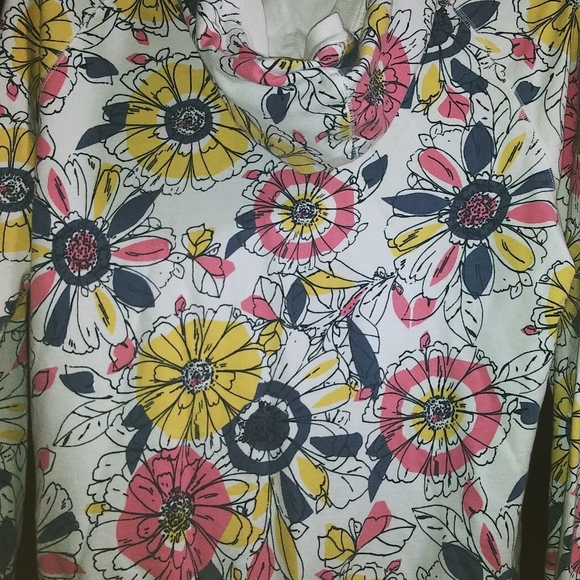 Merona Floral Zip Up Hooded Sweatshirt size XXL NWOT. - Picture 8 of 9